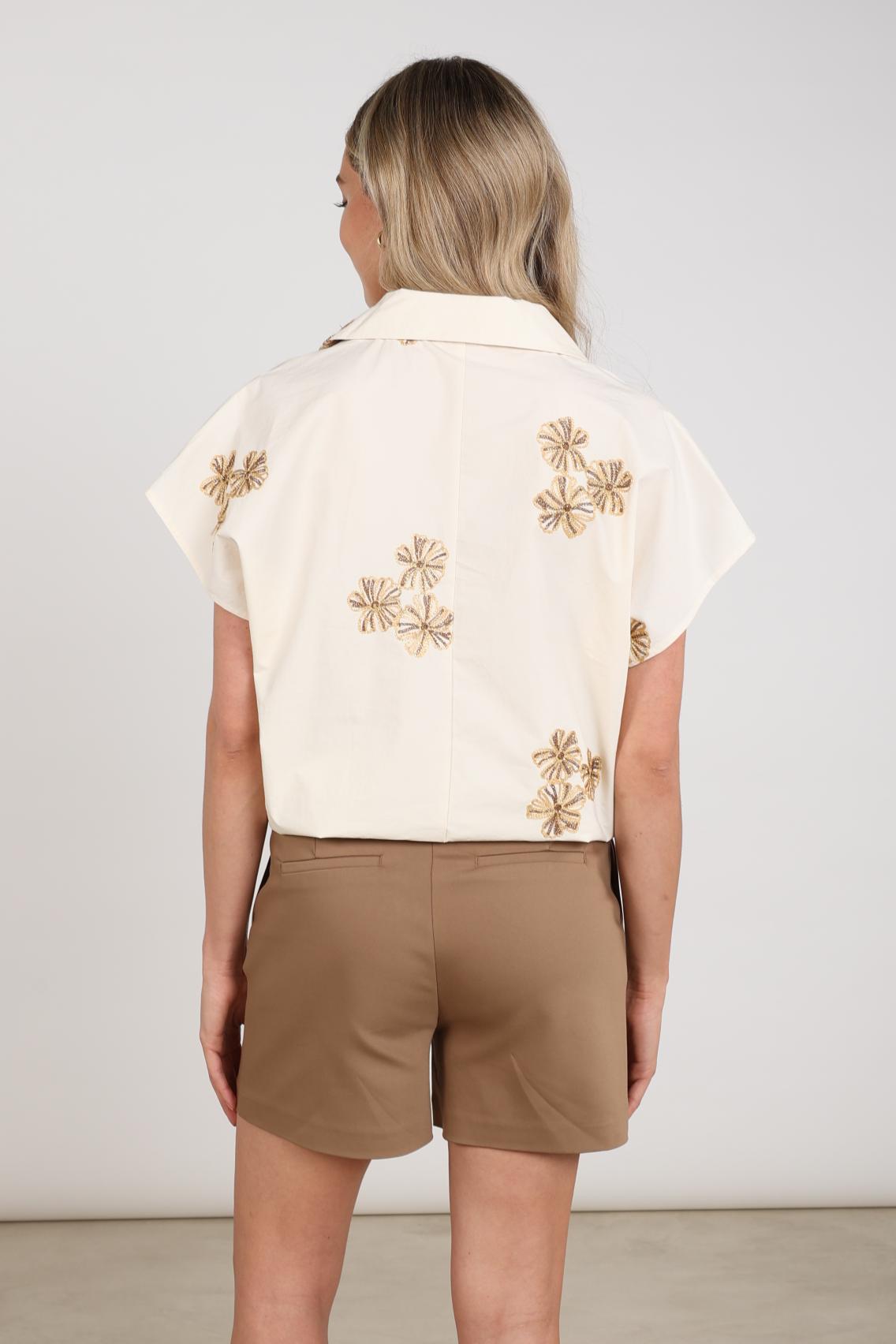 Top Daniek Embroidery Offwhite Fango NKS01125