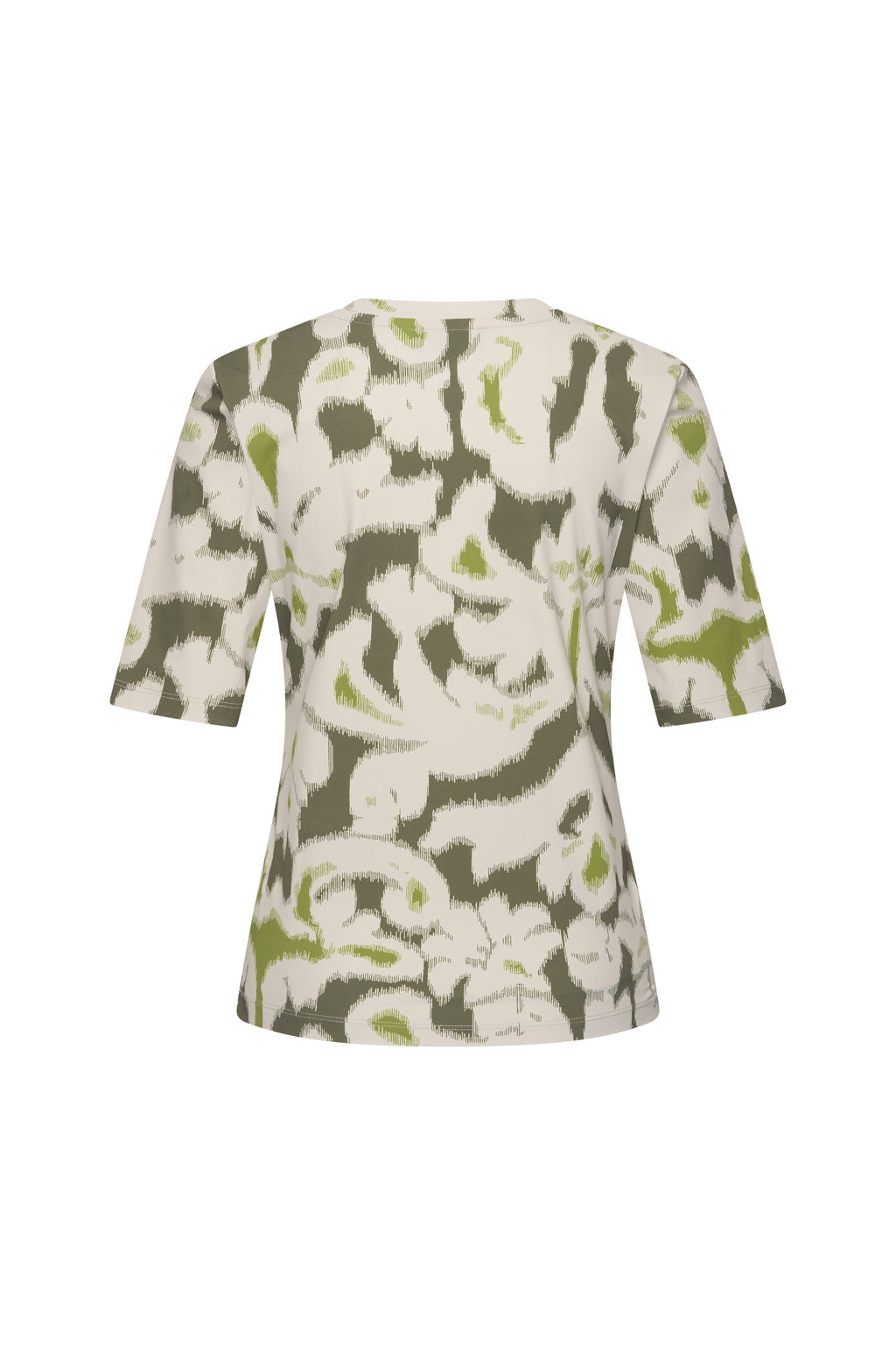 Travel Top Ikat Ornaments Print Olive 202271