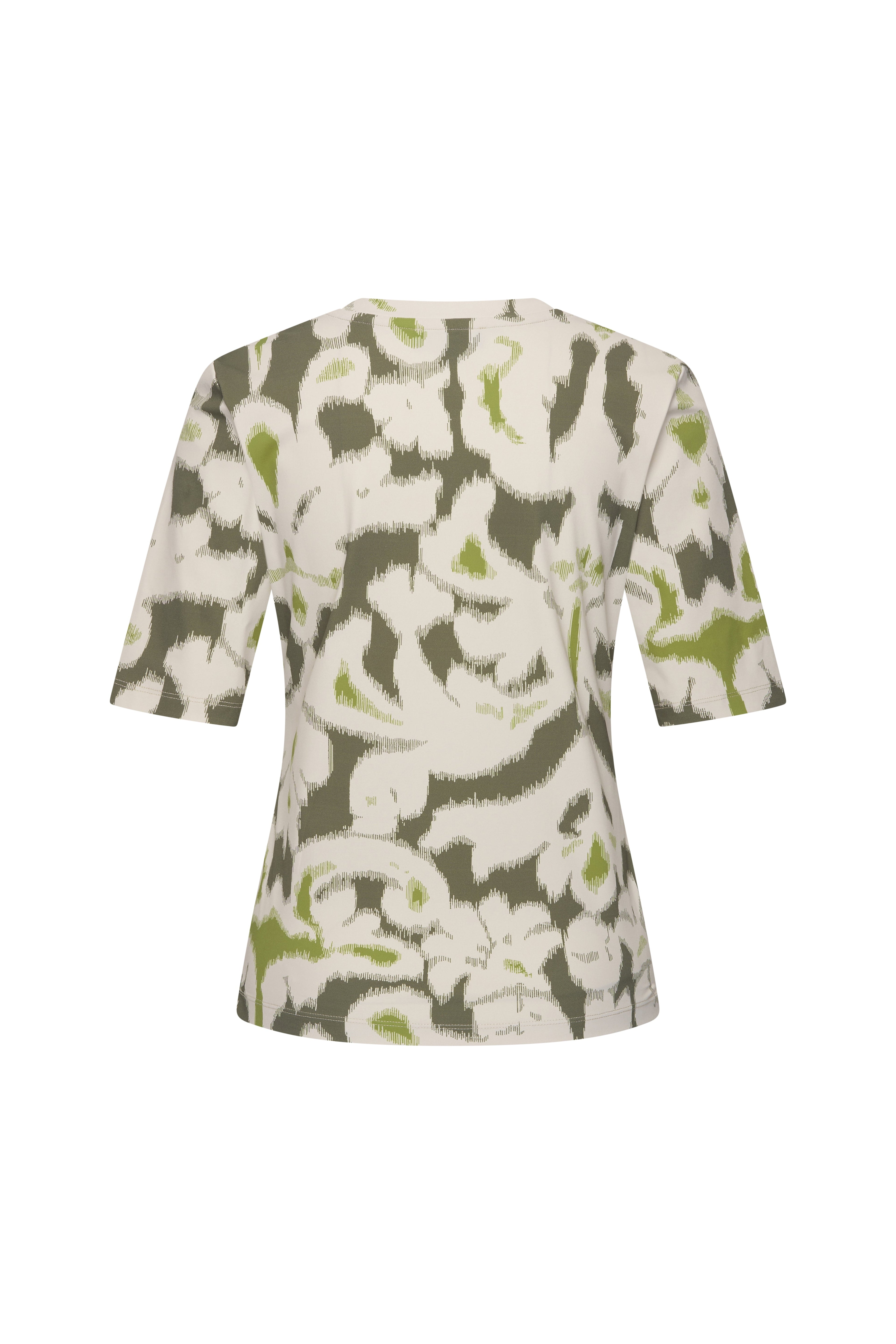 Travel Top Ikat Ornaments Print Olive 202271