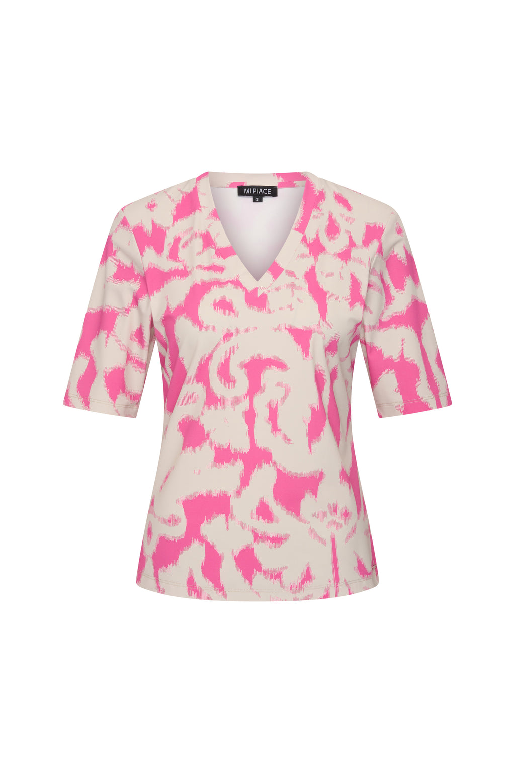 Travel Top Ikat Ornaments Print Rose 202271