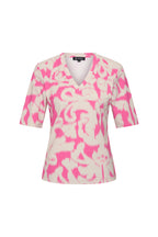 Travel Top Ikat Ornaments Print Rose 202271