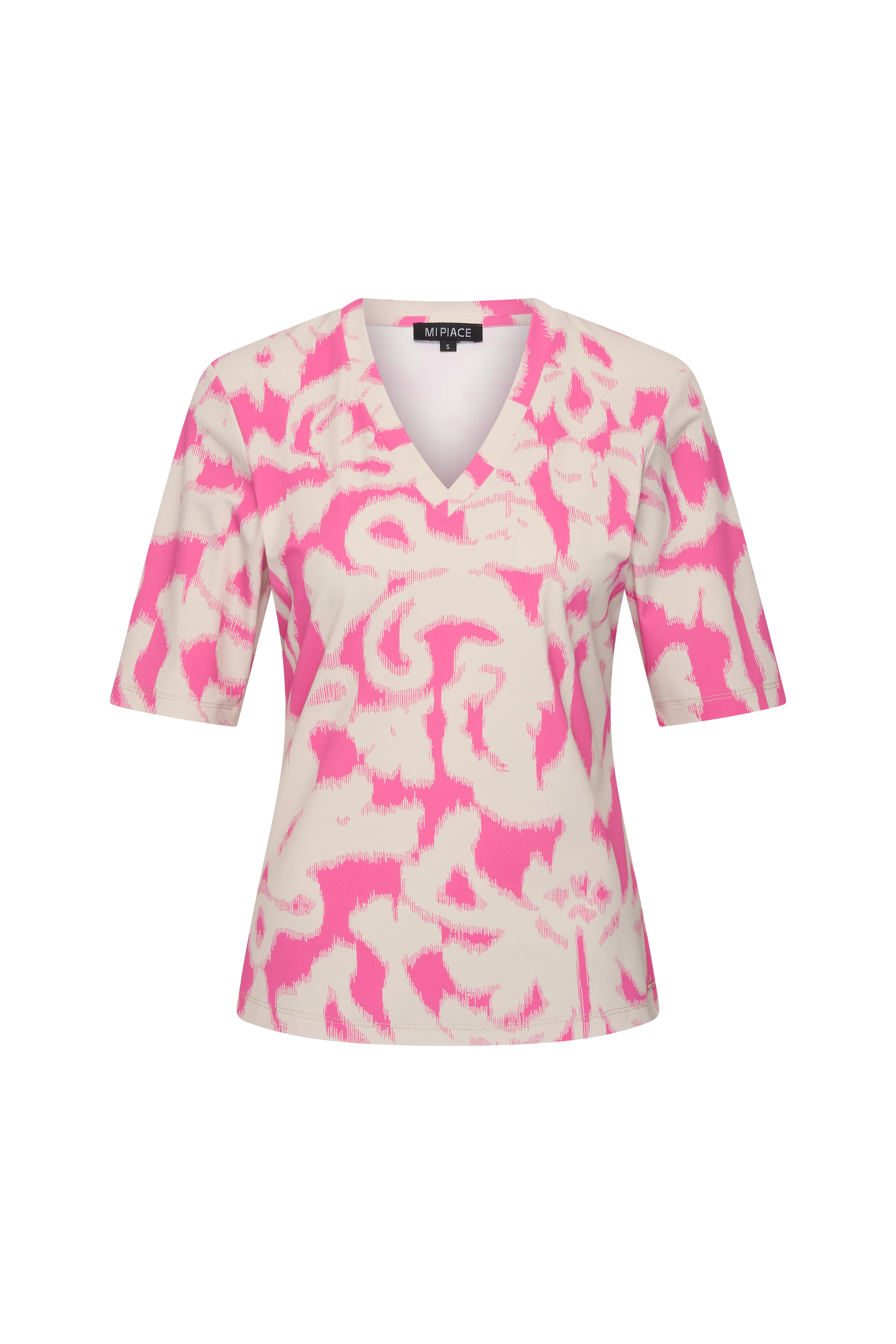 Travel Top Ikat Ornaments Print Rose 202271