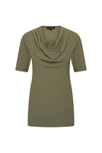 Travel Top Drape Neck Olive 202829