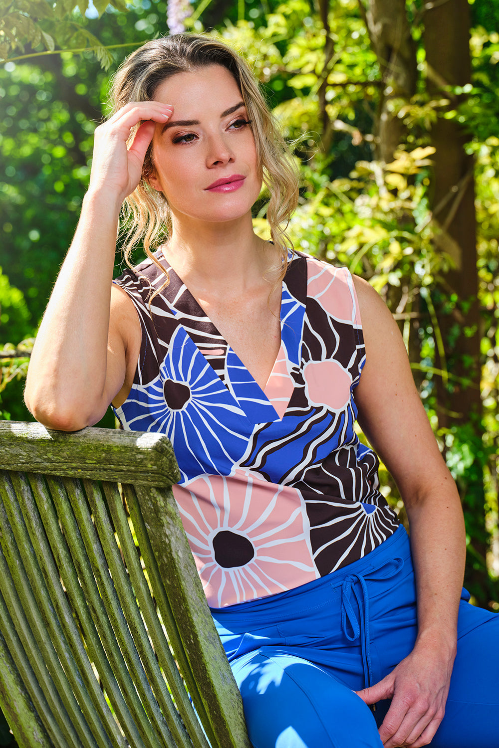 Travel Top Desert Anemone Print Nautic Blue 202425