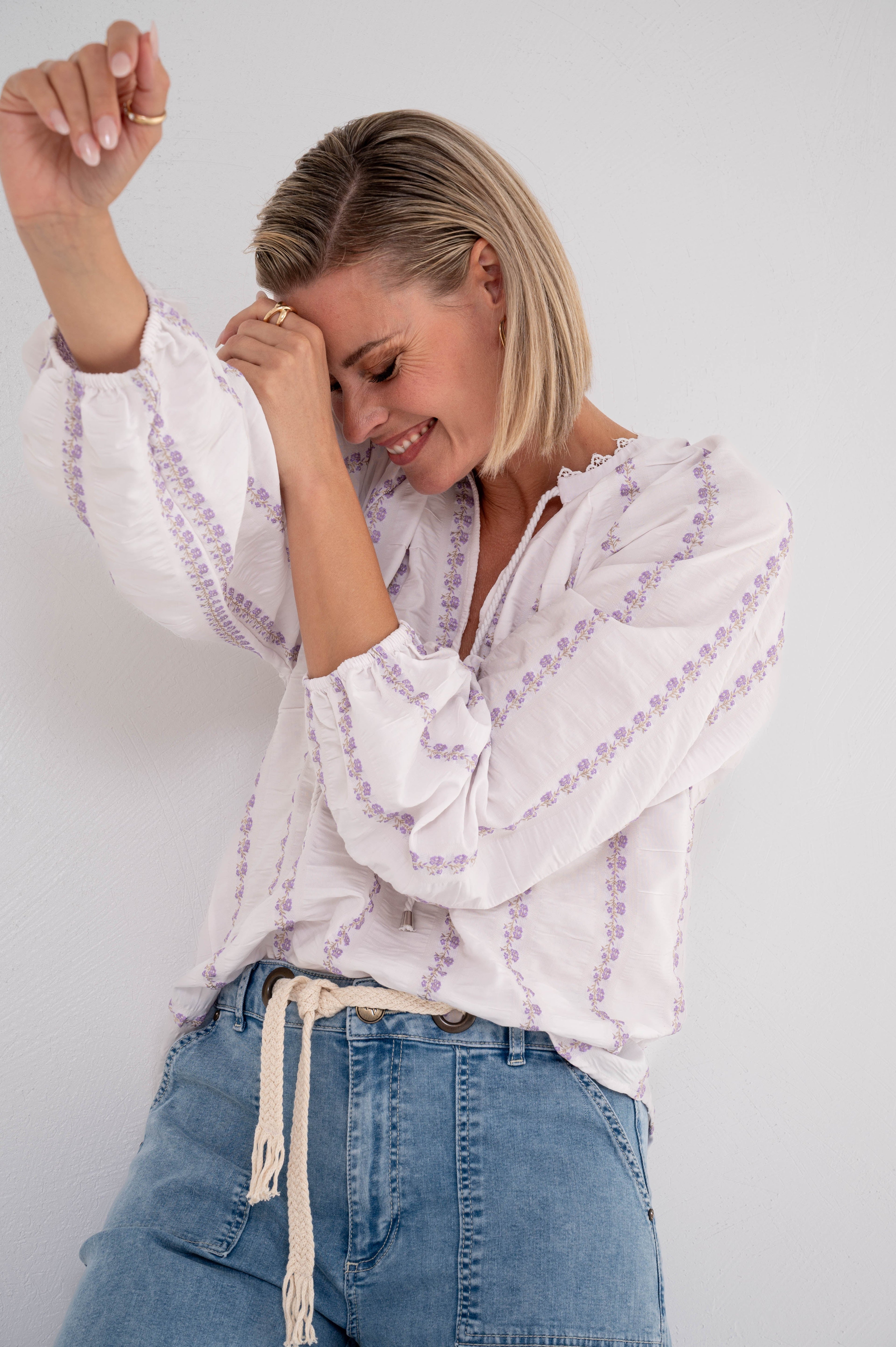 Top Totton Lilac Stripe