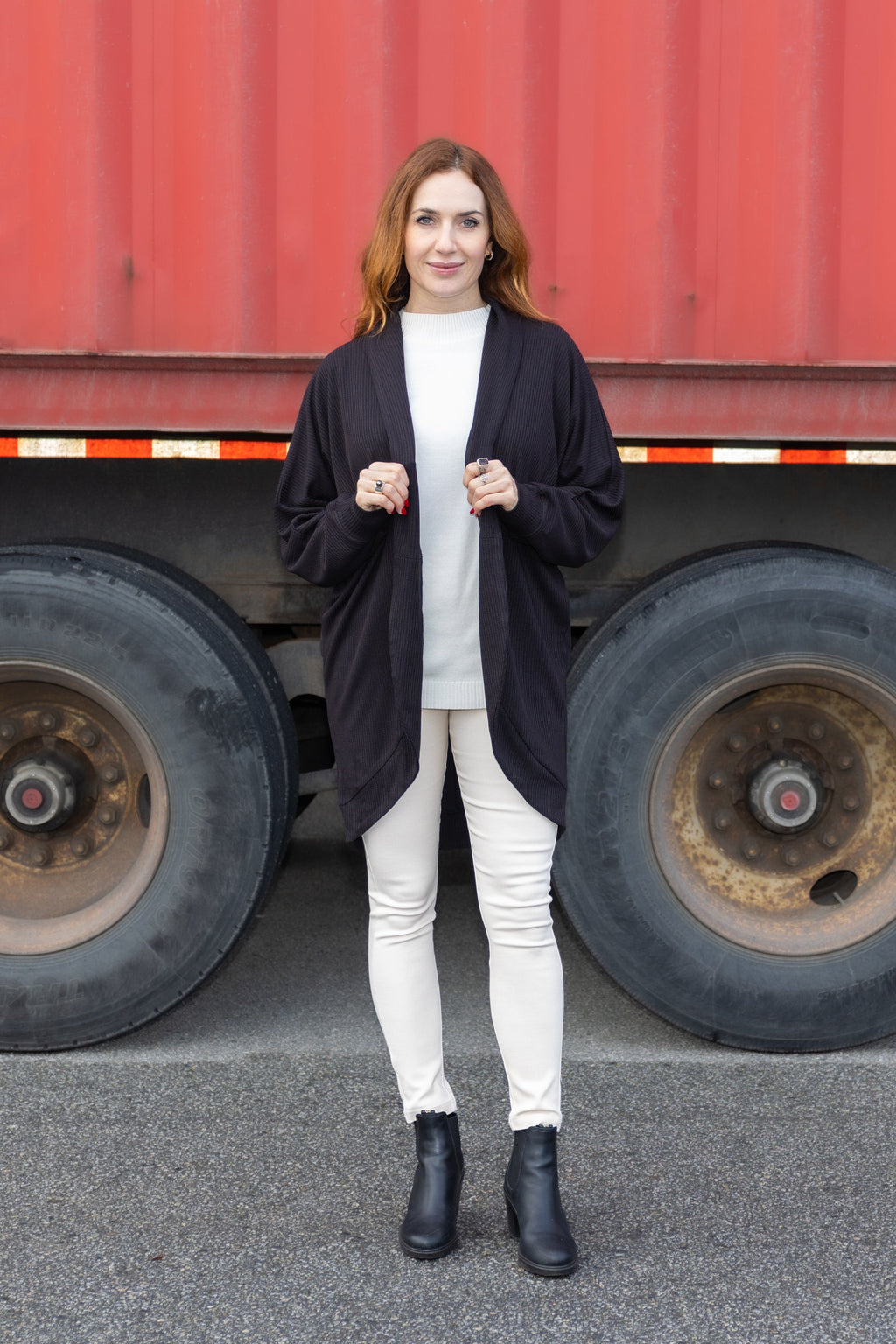 Open- Front Cocoon Cardigan