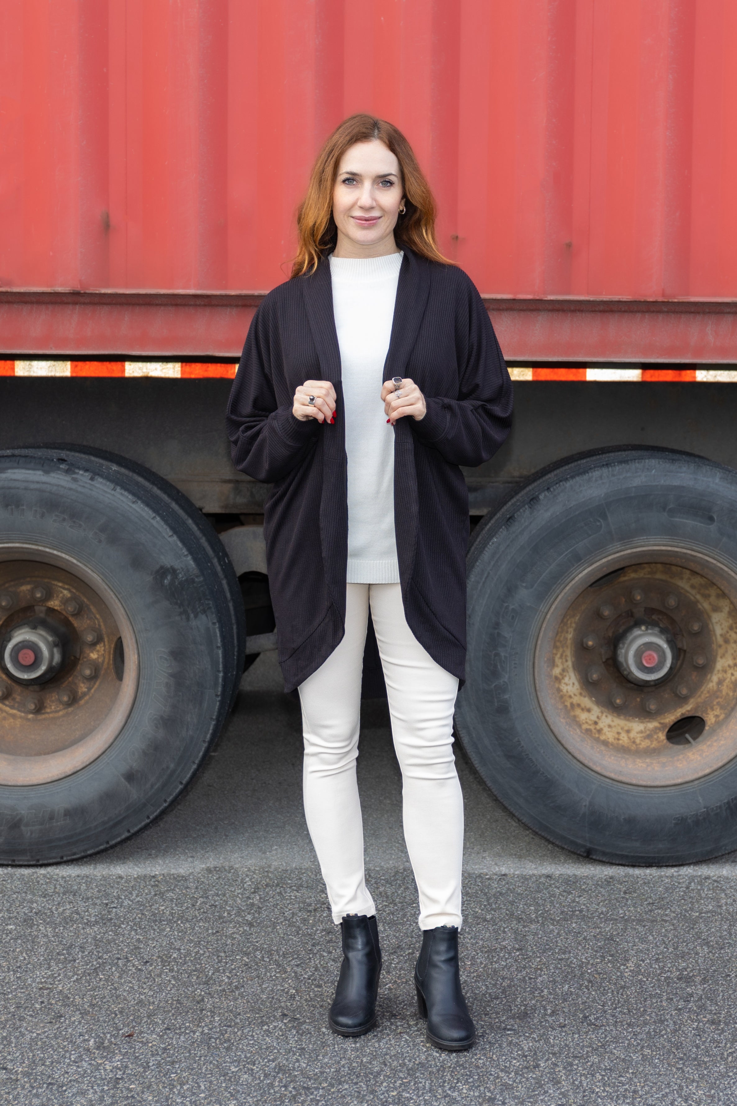 Open- Front Cocoon Cardigan