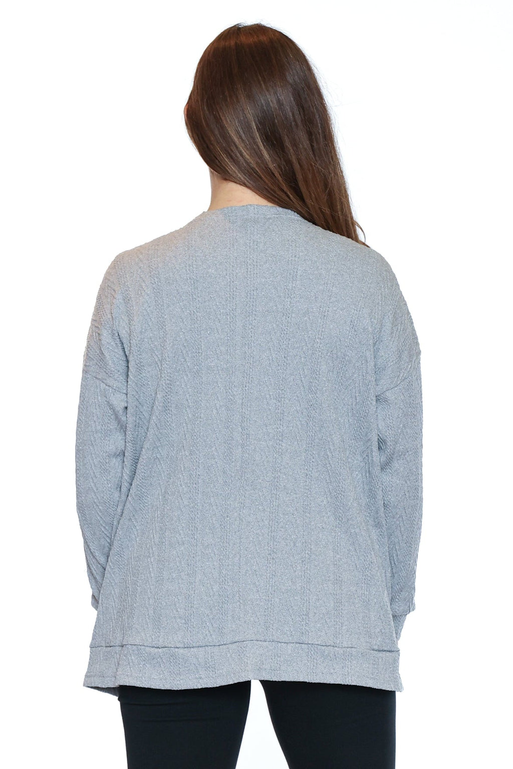 Textured Open-Front Cardigan