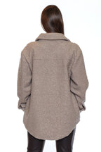 Boucle Button-Front Overshirt