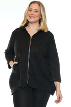 Waffle Knit Zip Hoodie Jacket
