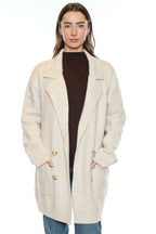 Double-Breasted Knit Cardigan Coat