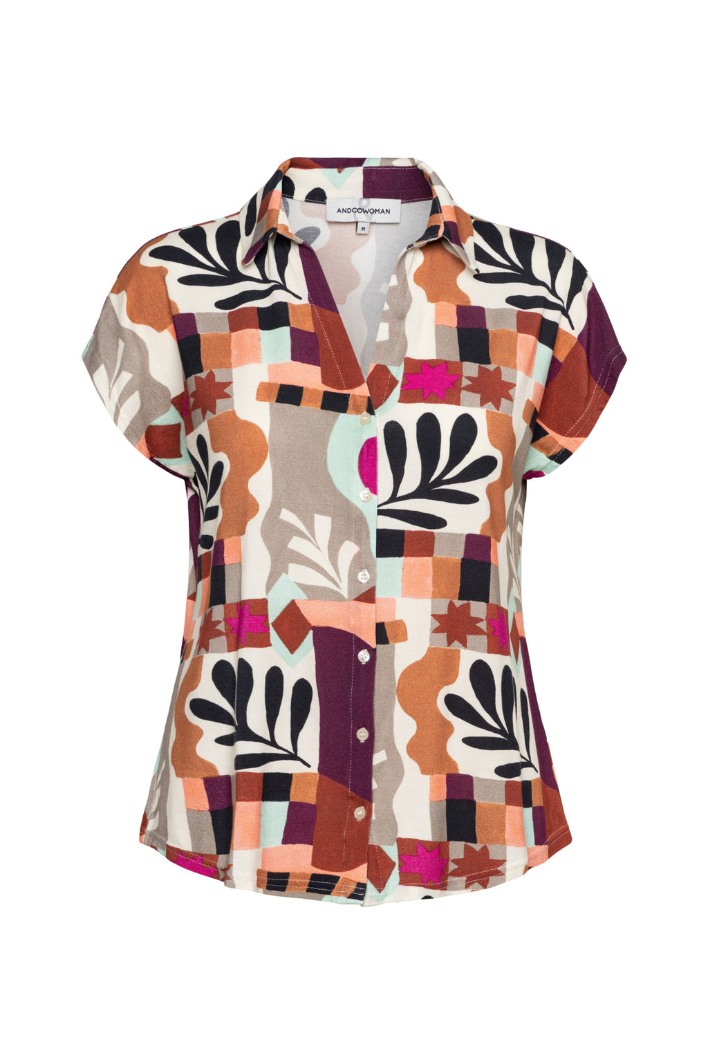 Top Valetta Art Leaf Plum Multi BL439
