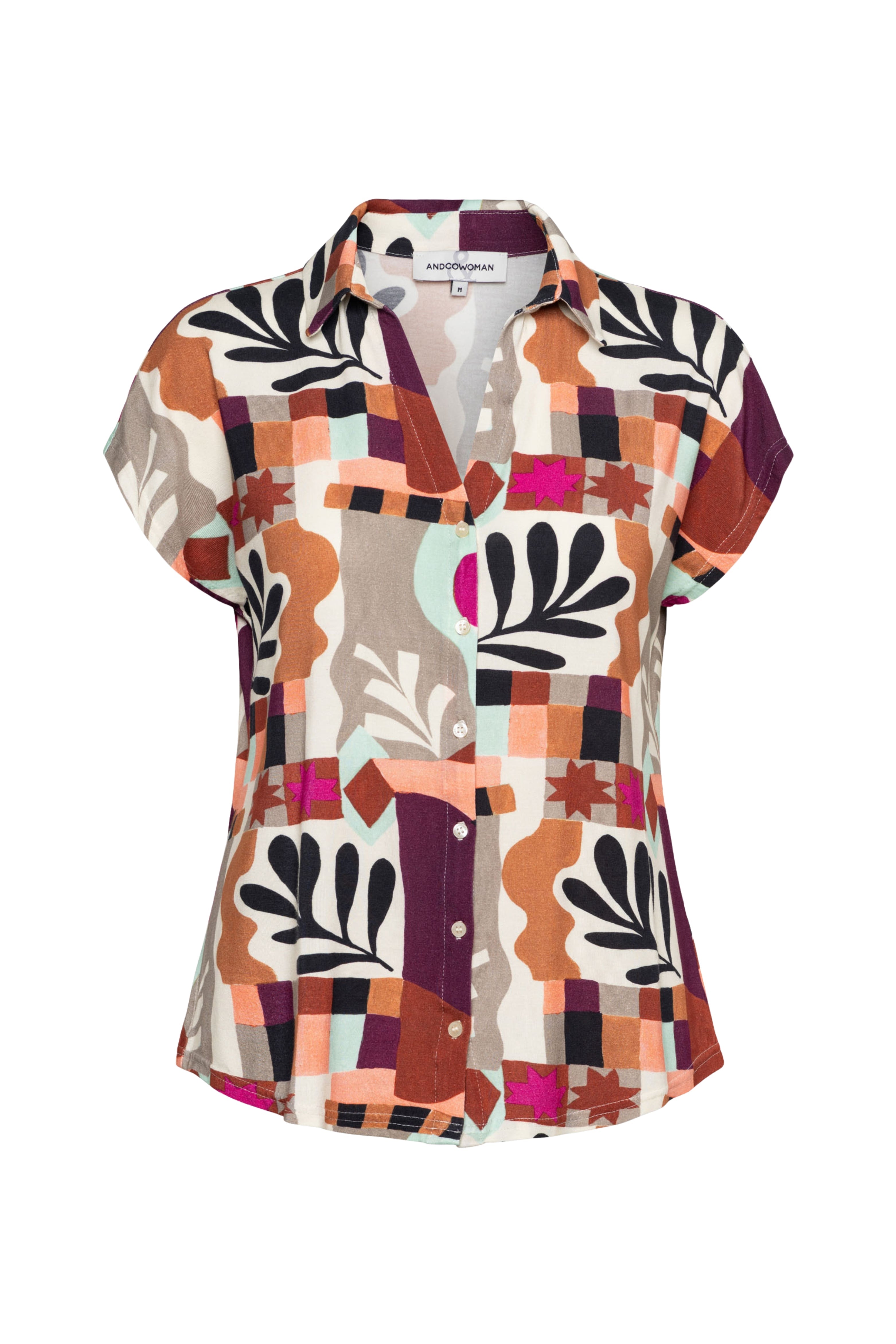 Top Valetta Art Leaf Plum Multi BL439