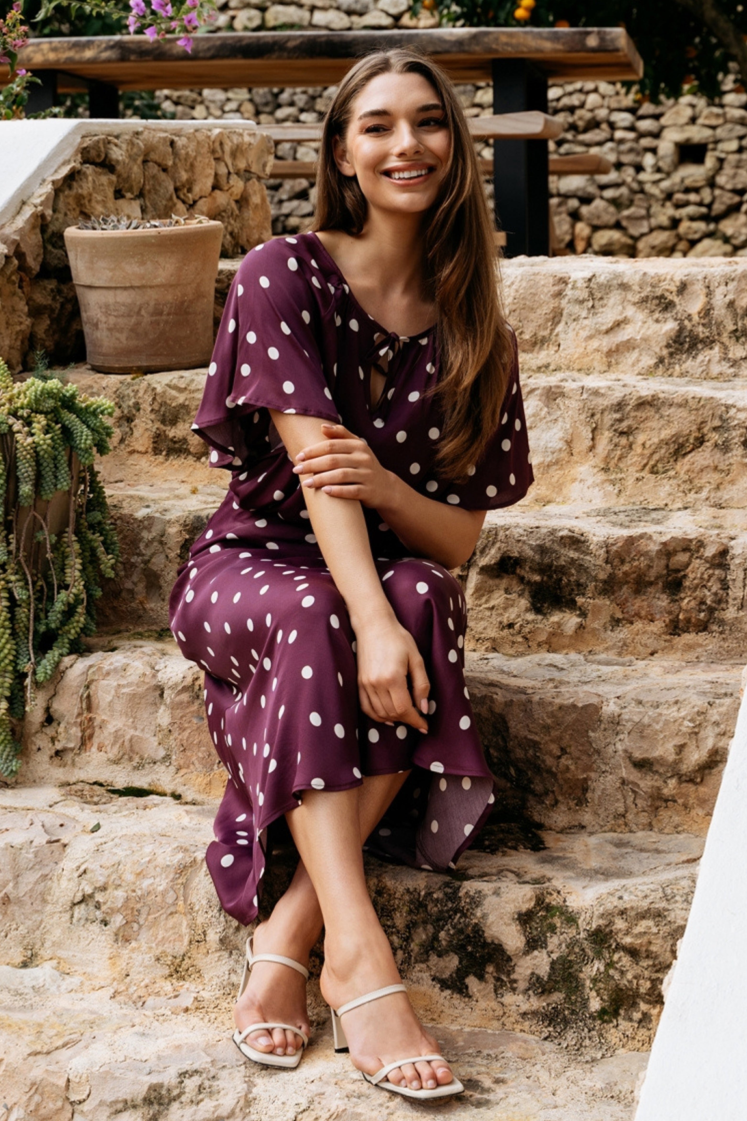 Top Axelle Dot Plum Multi TO369