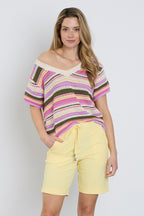 Travel Top Multi Stripe Multicolour 202856