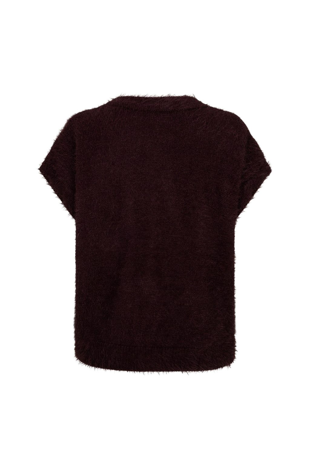 Top Sleeveless Fuzzy Burgundy SRB5116