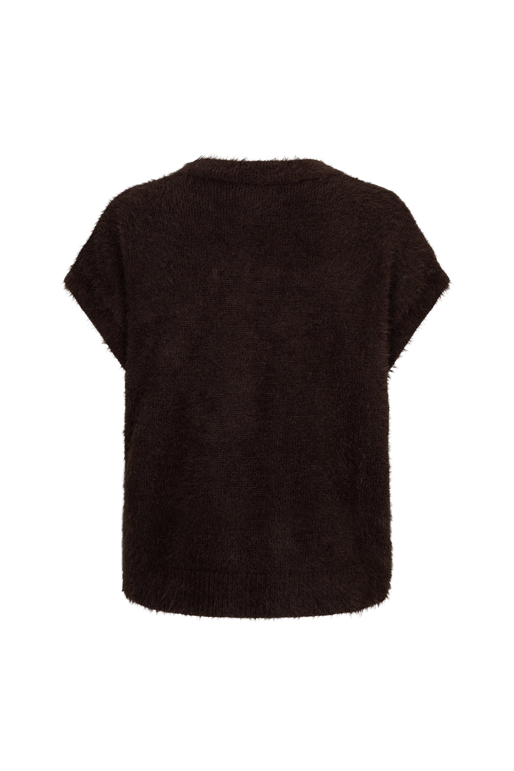Top Sleeveless Fuzzy Espresso SRB5116