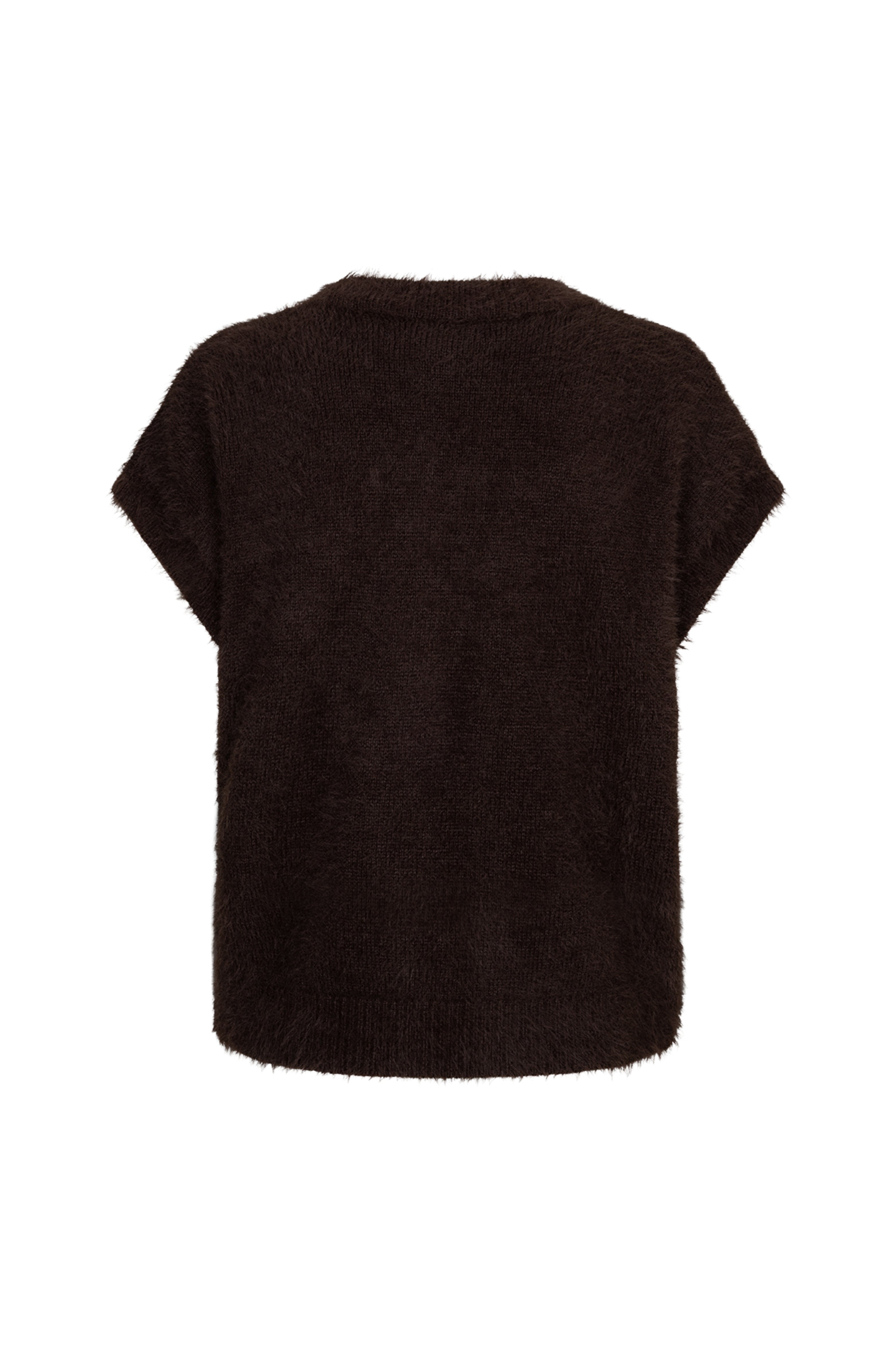 Top Sleeveless Fuzzy Espresso SRB5116
