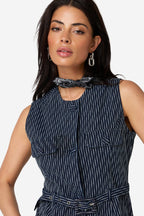 Top Trisia Chalk Stripes