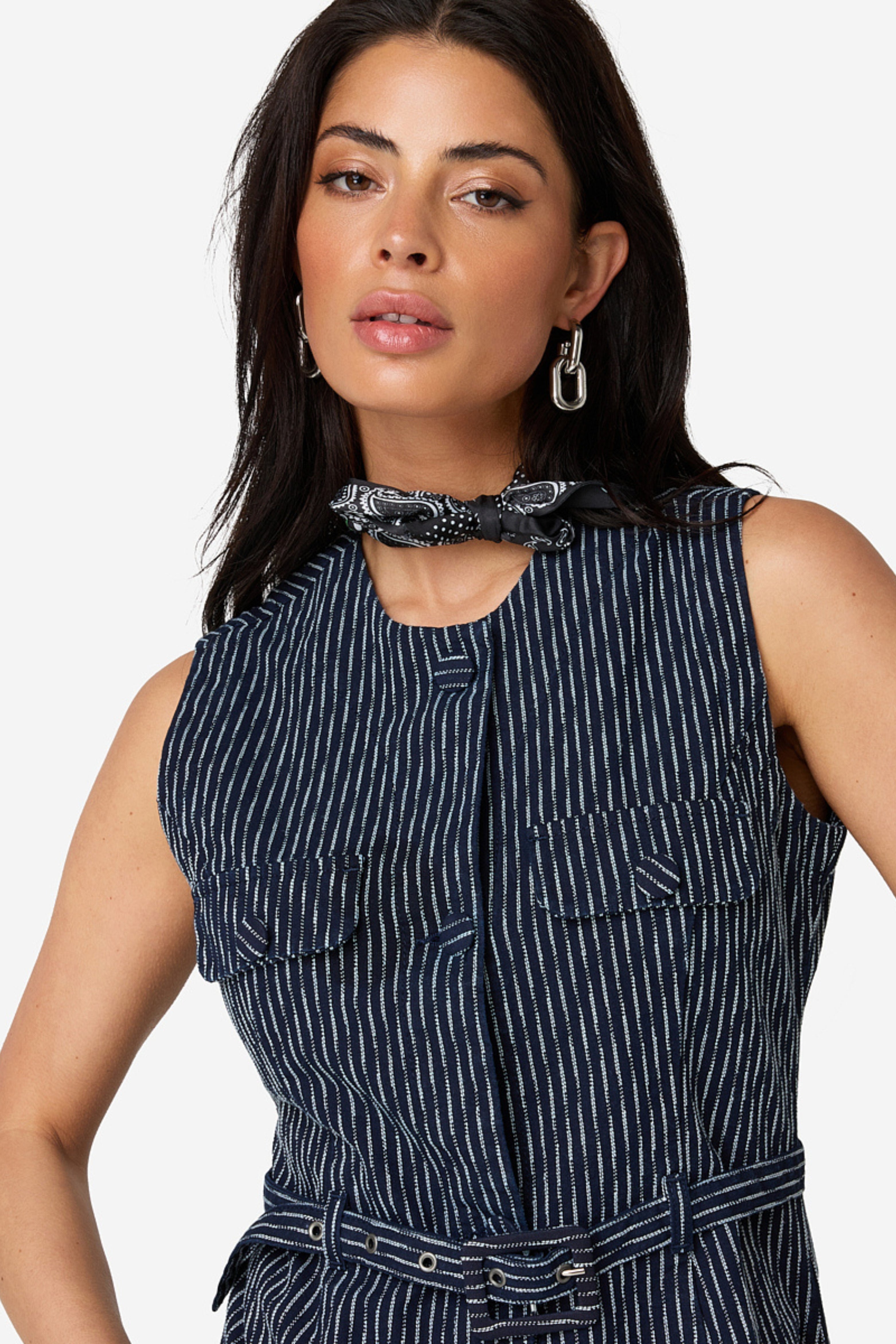 Top Trisia Chalk Stripes