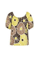 Travel Top Bardot Desert Anemone Print Sweet Pea 202454