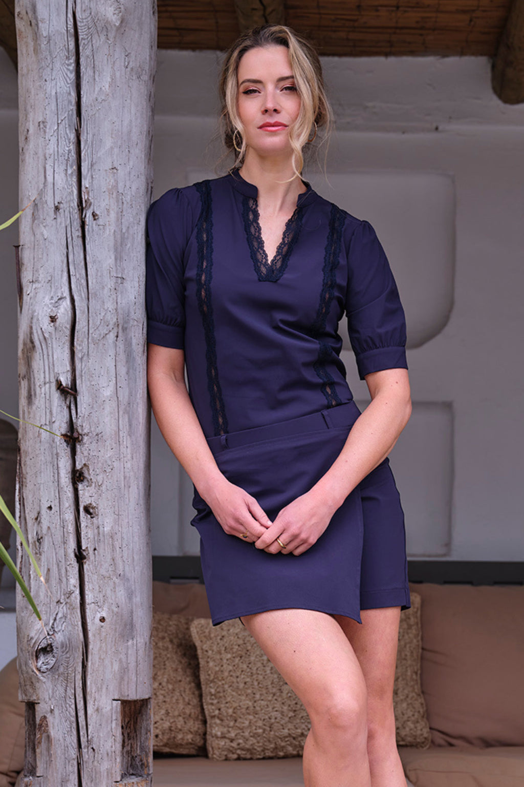 Travel Top Lace Navy 202828