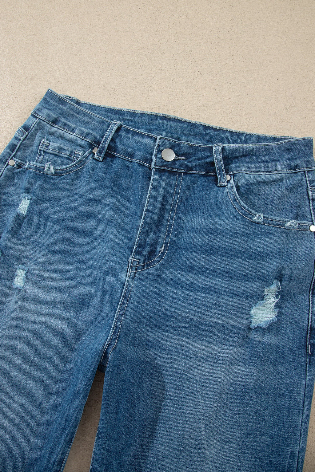 Women Ashleigh Blue High Waist Frayed Hem Flare Jeans