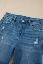 Women Ashleigh Blue High Waist Frayed Hem Flare Jeans