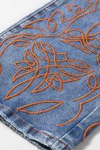 Ashleigh Blue Embroidered Flare Leg Jeans