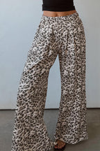 Multicolour Leopard Print Wide Leg Full Length Pants