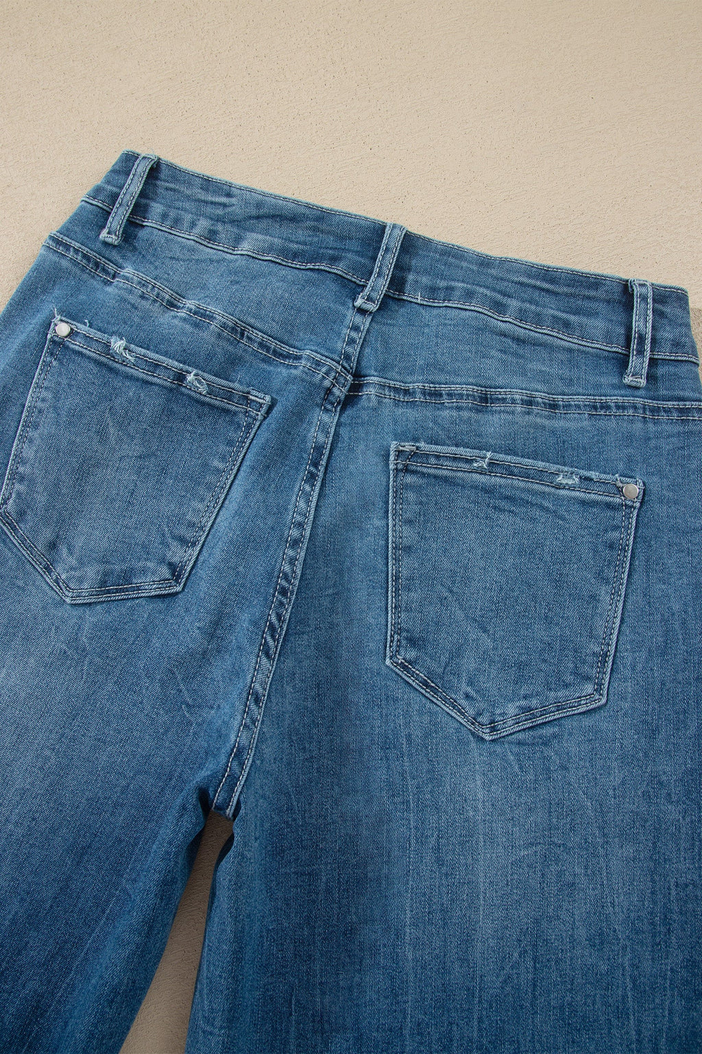 Women Ashleigh Blue High Waist Frayed Hem Flare Jeans