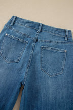 Women Ashleigh Blue High Waist Frayed Hem Flare Jeans
