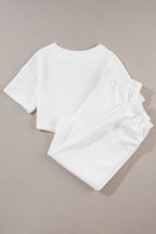 Lattice Cropped Tee Jogger Pants Set