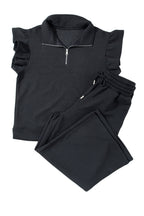 Sleeve Top Wide Leg Pants Set