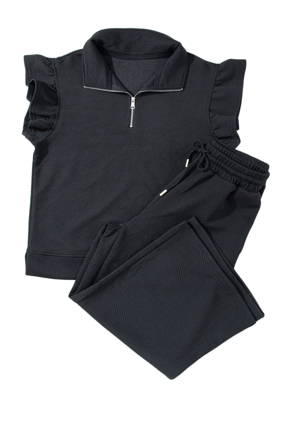 Sleeve Top Wide Leg Pants Set