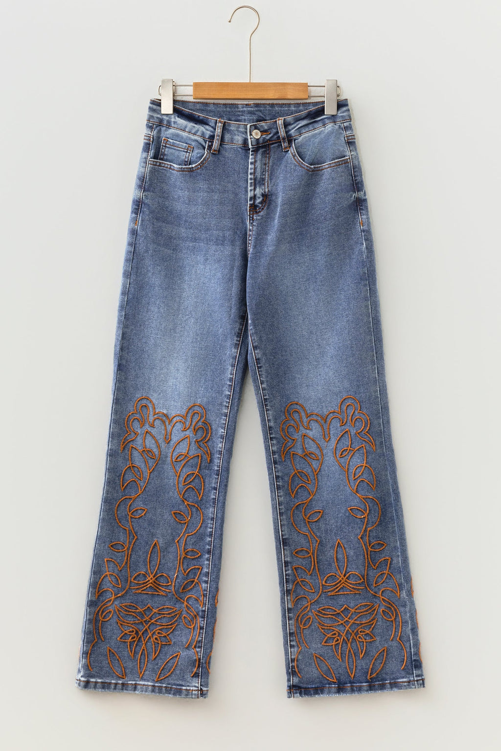 Ashleigh Blue Embroidered Flare Leg Jeans