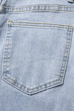Beau Blue Lace Trim Casual Full-Length Regular Fit Jeans