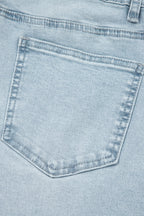 Beau Blue Frayed Cropped Straight Jeans