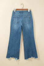 Women Ashleigh Blue High Waist Frayed Hem Flare Jeans