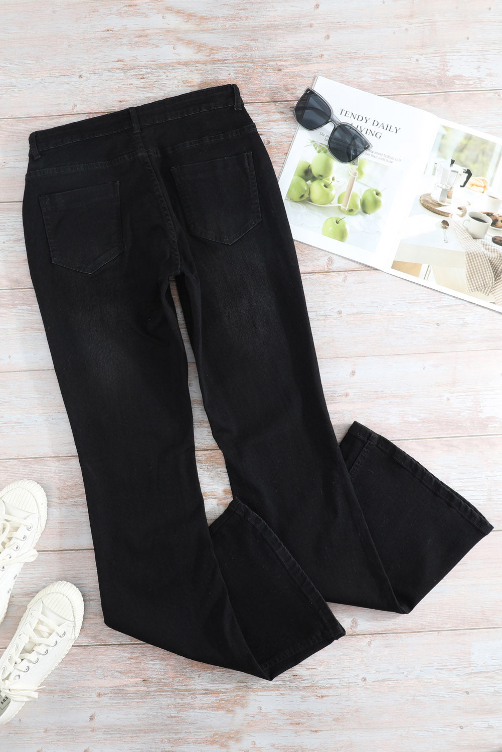 Wash Vintage Black Wide Leg Jeans