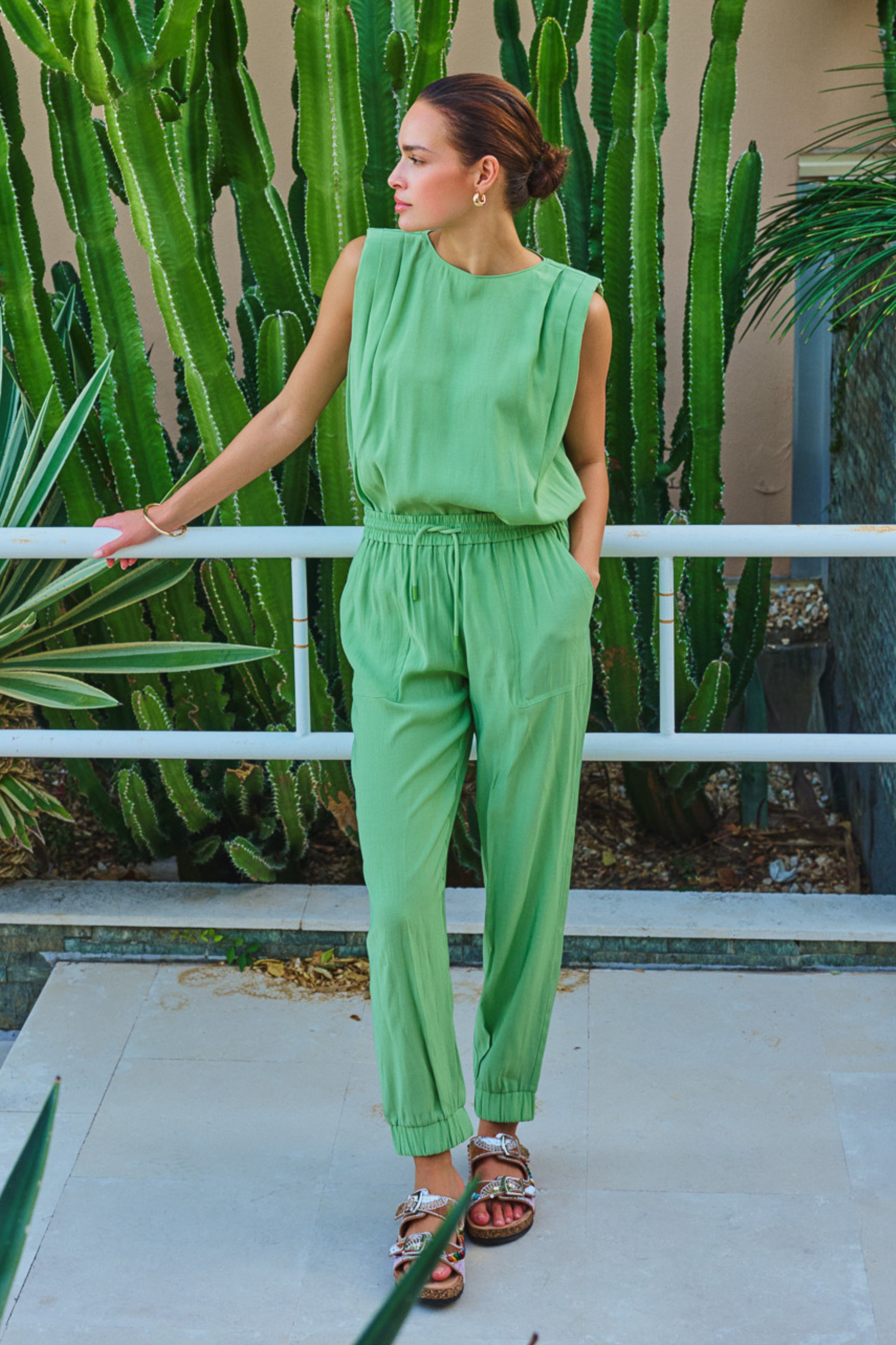 Top Crinkle Modal Jungle Green HS26.05212