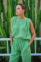 Top Crinkle Modal Jungle Green HS26.05212