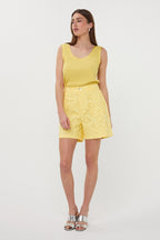 Top Satin Binding Rib Knit Lemon HS26.30208