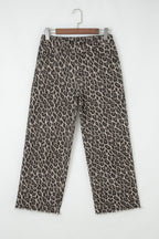 Yellow Leopard Straight Loose Leg Jeans