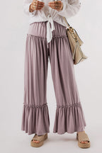 Frilled High Waist Wide Leg Pants