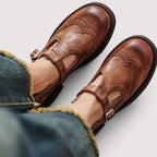 BrogueT™ | Women's Vintage T-Bar Leather Loafers