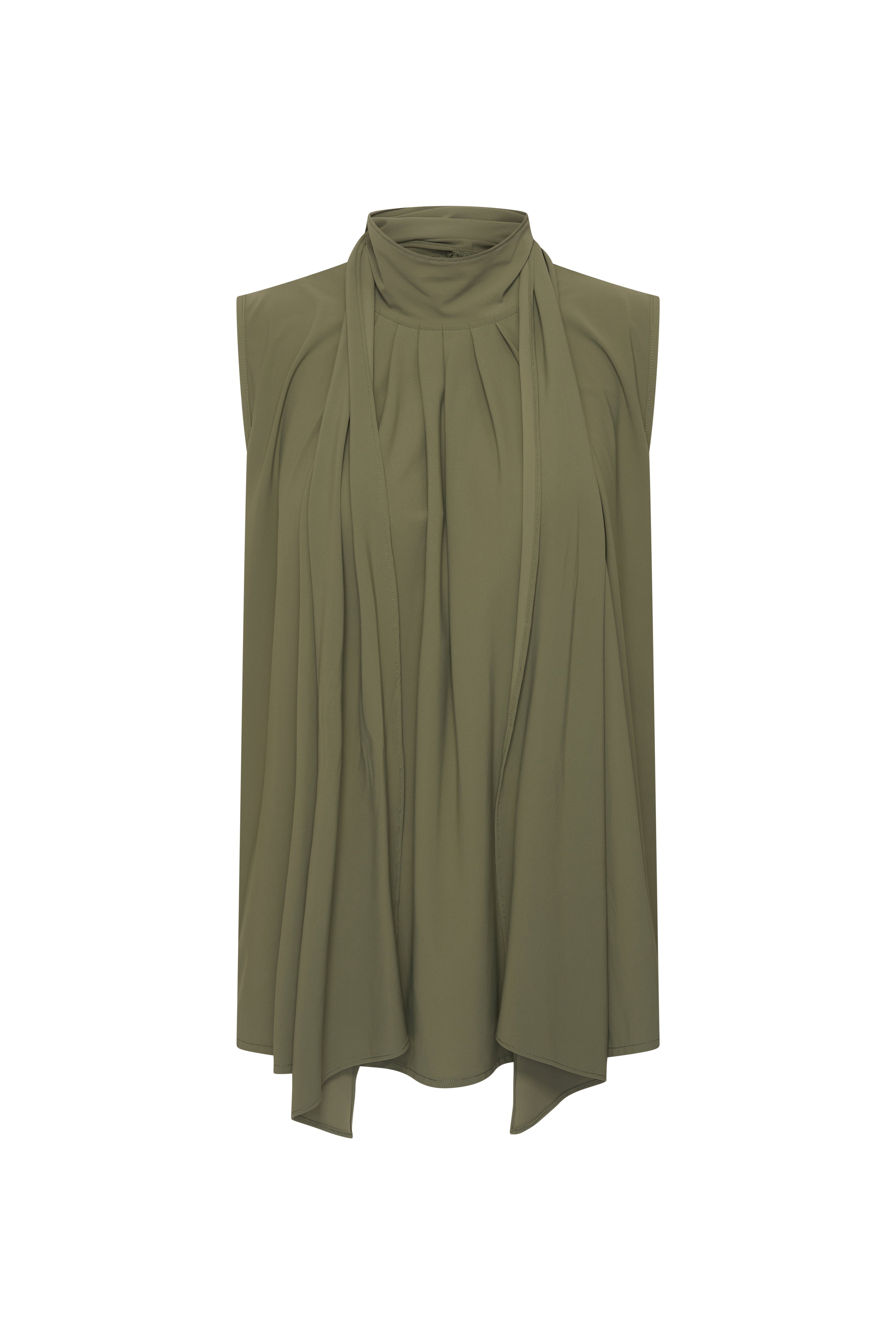 Travel Blouse Bow Olive 202830