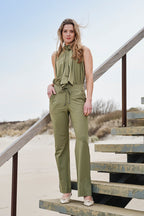 Travel Blouse Bow Olive 202830
