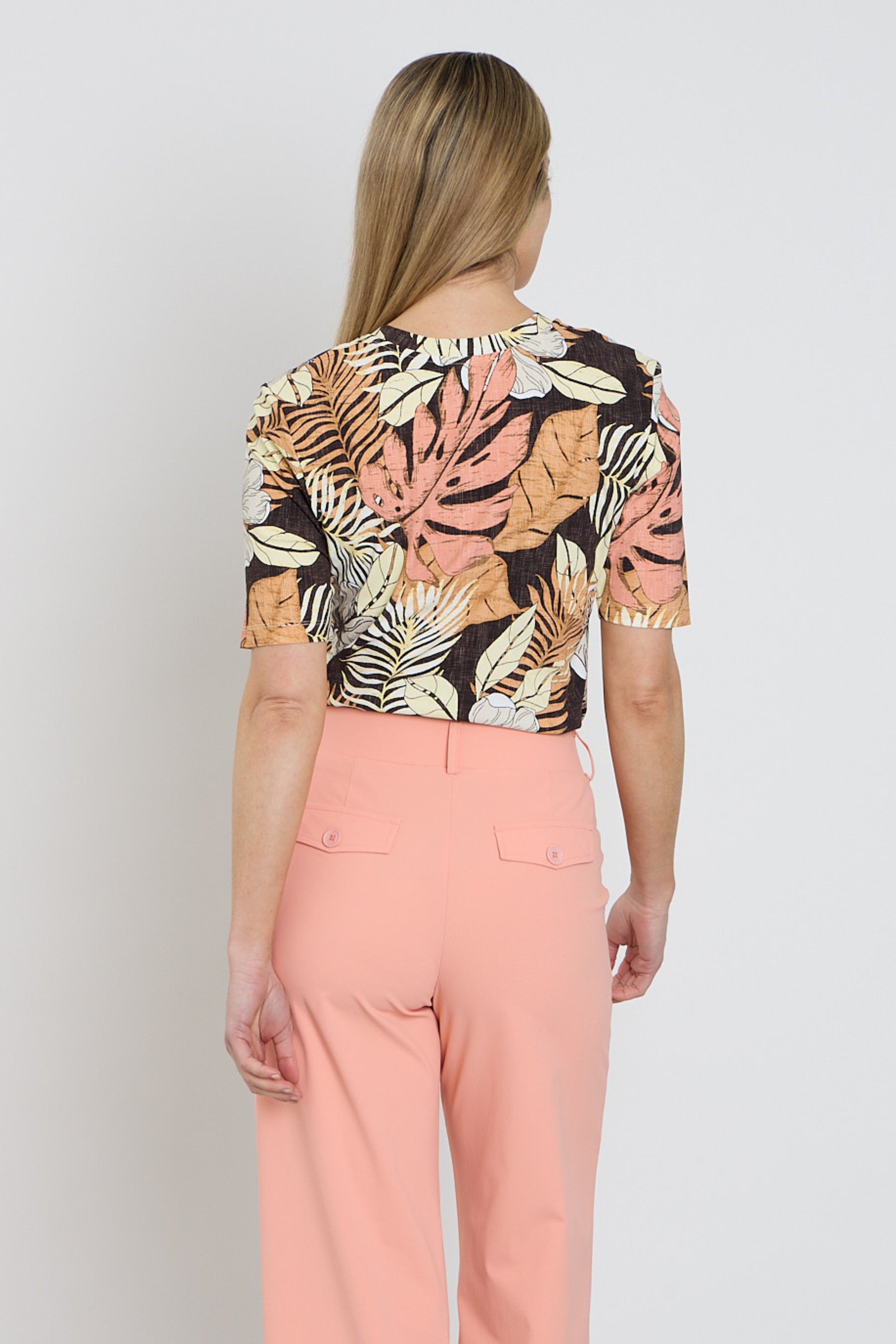 Travel Top Botanical Print Espresso 202271