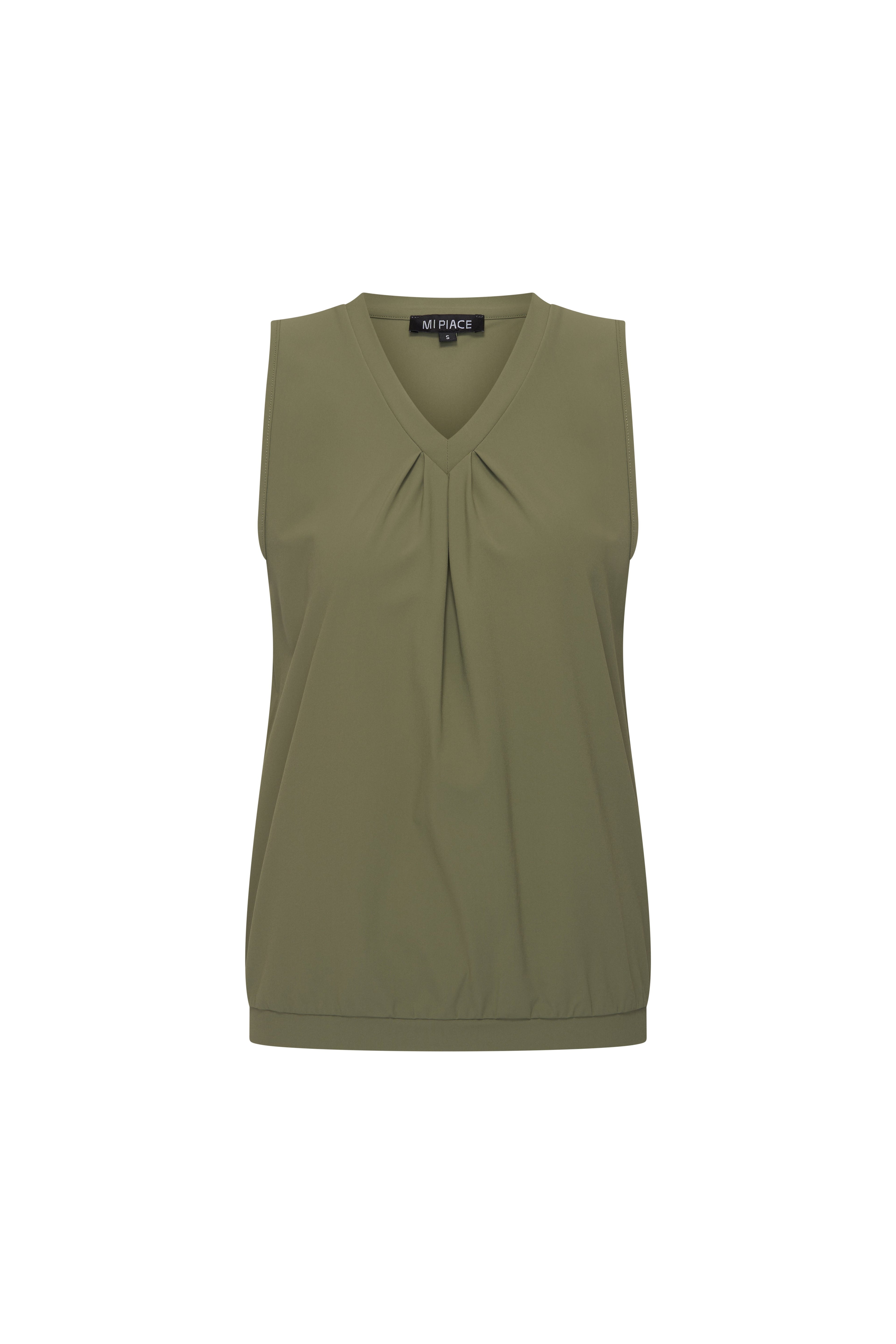 Travel Top Pleated Olive 202814